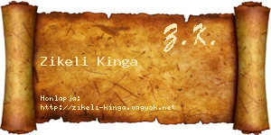 Zikeli Kinga névjegykártya